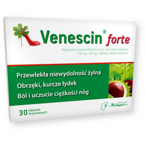 Venescin forte, tabletki drażowane, 30 szt. - zdjęcie produktu