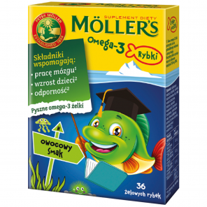 Moller's Omega-3 Rybki, żelki, smak owocowy, 36 szt. - zdjęcie produktu