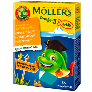 Moller's Omega-3 Rybki, żelki, smak pomarańczowo-cytrynowy, 36 szt. - zdjęcie produktu