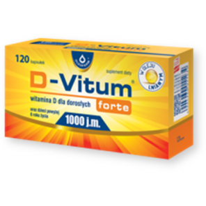D-Vitum Forte 1000 j.m., kapsułki z witaminą D dla dorosłych, 120 szt. - zdjęcie produktu