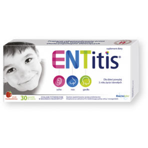 ENTitis, pastylki do ssania, smak truskawkowy, 30 szt. - zdjęcie produktu
