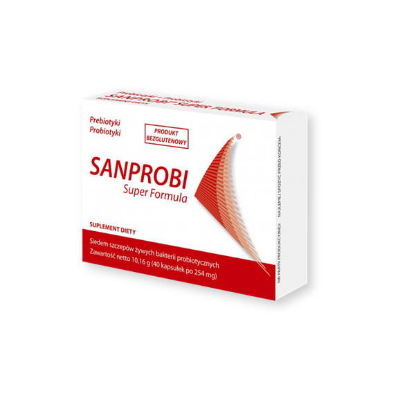 Sanprobi Super Formuła, kapsułki, 40 szt. Sanprobi Super Formuła, kapsułki, 40 szt. - zdjęcie produktu