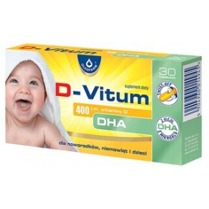 D-Vitum 400 j.m. witamina D DHA, kapsułki twist-off, 30 szt. - zdjęcie produktu