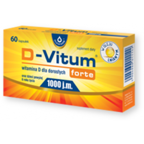 D-Vitum Forte 1000 j.m., kapsułki z witaminą D dla dorosłych, 60 szt. - zdjęcie produktu