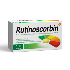 Rutinoscorbin 25 mg + 100 mg, tabletki powlekane, 150 szt. - zdjęcie produktu