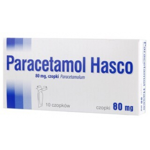 Paracetamol Hasco, 80 mg, czopki, 10 szt. - zdjęcie produktu