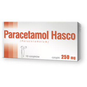Paracetamol Hasco, 250 mg, czopki, 10 szt. - zdjęcie produktu