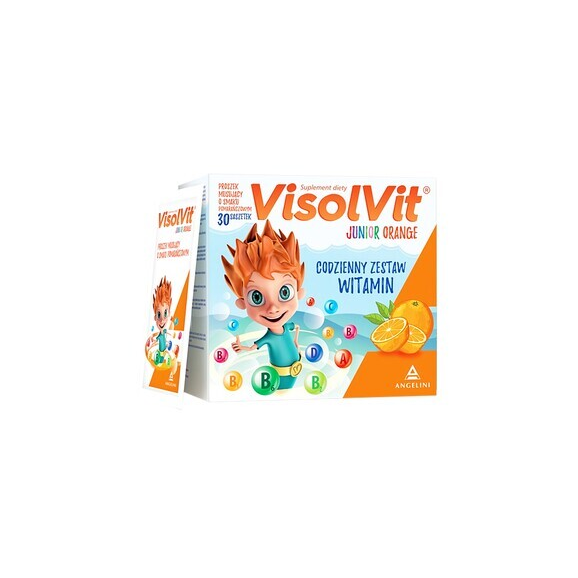 Visolvit Junior Orange, proszek musujący w saszetkach, 30 szt. Visolvit Junior Orange, proszek musujący w saszetkach, 30 szt. - zdjęcie produktu