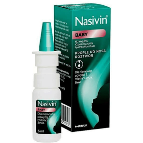Nasivin Baby, 0,1 mg/ml, krople do nosa, 5 ml - zdjęcie produktu