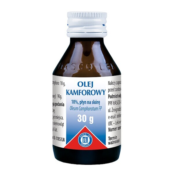 Olej kamforowy, płyn do stosowania na skórę, 30 g Olej kamforowy, płyn do stosowania na skórę, 30 g - zdjęcie produktu