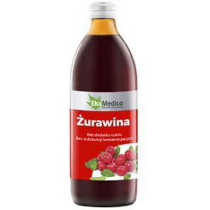 Żurawina 100%, sok bez konserwantów, 500 ml (EkaMedica) - zdjęcie produktu