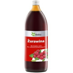 Żurawina 100%, sok bez konserwantów, 1000 ml (EkaMedica) - zdjęcie produktu