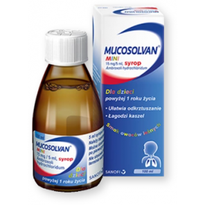 Mucosolvan Mini, (15 mg/5 ml), syrop, smak owoców leśnych, 100 ml - zdjęcie produktu