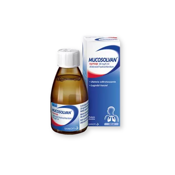 Mucosolvan, (30 mg / 5 ml), syrop, 100 ml Mucosolvan, (30 mg / 5 ml), syrop, 100 ml - zdjęcie produktu