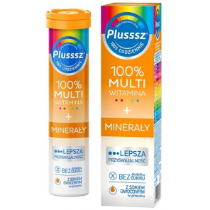 Plusssz 100% Multiwitamina + Minerały, tabletki musujące, 20 szt. - zdjęcie produktu