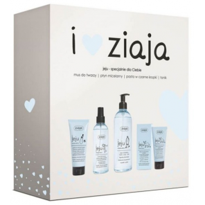 Zestaw Ziaja Jeju Niebieska, mus do twarzy, 50 ml + tonik do twarzy, 200 ml + płyn micelarny 390 ml + pasta przeciw zaskórniko - zdjęcie produktu