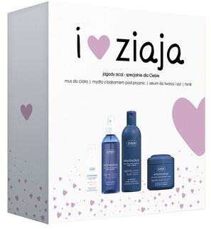 Zestaw Promocyjny Ziaja Jagody Acai, mus do ciała, 200 ml + mydło, 300 ml + krem do twarzy, 50 ml + tonik, 200 ml