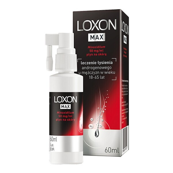 Loxon Max (Loxon 5%), 50 mg/ml, płyn na skórę, 60 ml Loxon Max (Loxon 5%), 50 mg/ml, płyn na skórę, 60 ml - zdjęcie produktu