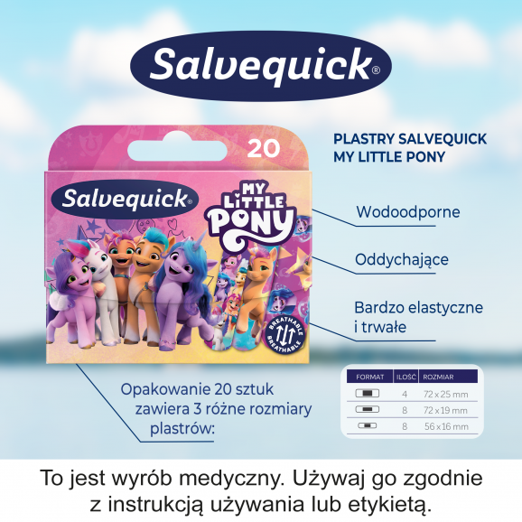 Salvequick My Little Pony, plastry dla dzieci, 20 szt. Salvequick My Little Pony, plastry dla dzieci, 20 szt. - zdjęcie produktu