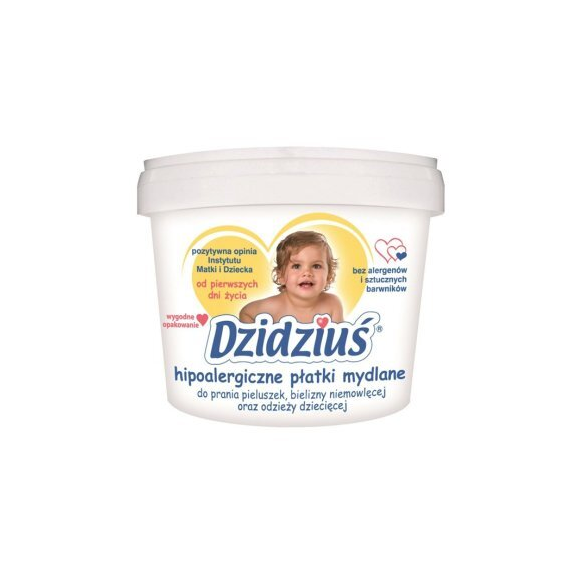 Dzidziuś, hipoalergiczne płatki mydlane do prania, od pierwszych dni życia, 400 g Dzidziuś, hipoalergiczne płatki mydlane do prania, od pierwszych dni życia, 400 g - zdjęcie produktu