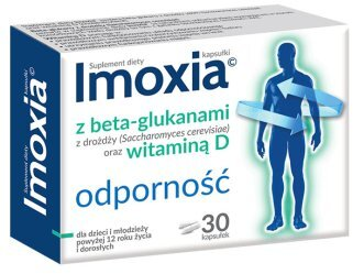 Imoxia odporność z beta-glukanami i witaminą D, 30 kaps.