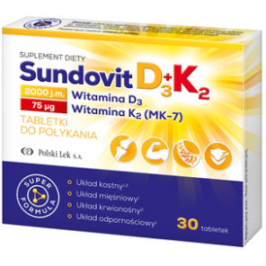 Sundovit D3+K2, 30 tabl. - zdjęcie produktu