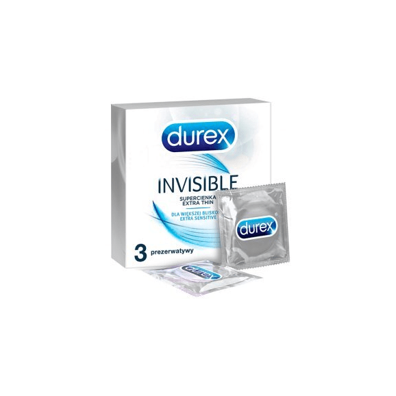 Durex Invisible, prezerwatywy super cienkie, 3 szt. Durex Invisible, prezerwatywy super cienkie, 3 szt. - zdjęcie produktu