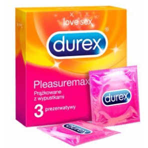 Durex Pleasuremax, prezerwatywy prążkowane z wypustkami, 3 szt. - zdjęcie produktu