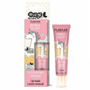 FlosLek Laboratorium Lip Care & Vege, maska do ust, cytrynowa odnowa, 14 g - zdjęcie produktu