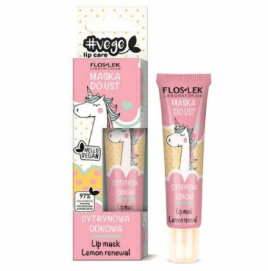FlosLek Laboratorium Lip Care & Vege, maska do ust, cytrynowa odnowa, 14 g