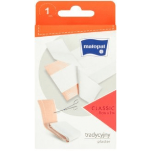 Matopat Classic, plaster z opatrunkiem do cięcia, tkaninowy, 8 cm x 1 m, 1 szt - zdjęcie produktu