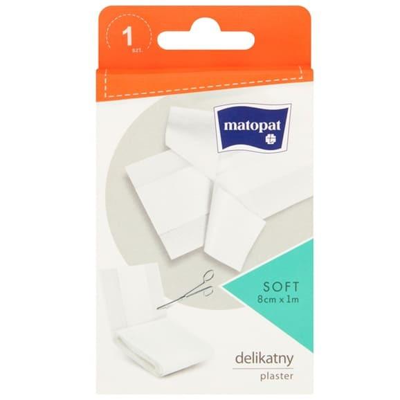 Matopat Soft, plaster z opatrunkiem, do cięcia, włókninowy, 8 cm x 1 m, 1 sztuka Matopat Soft, plaster z opatrunkiem, do cięcia, włókninowy, 8 cm x 1 m, 1 sztuka - zdjęcie produktu