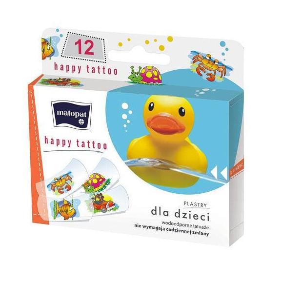 Matopat Happy Tatoo, plastry z opatrunkiem dla dzieci, 12 szt. Matopat Happy Tatoo, plastry z opatrunkiem dla dzieci, 12 szt. - zdjęcie produktu