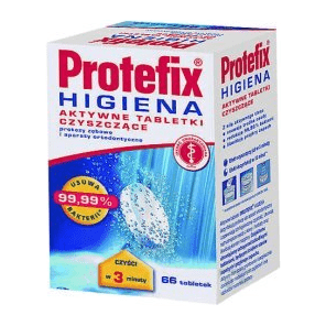 Protefix Higiena, aktywne tabletki czyszczące do protez zębowych i aparatów ortodontycznych, 66 szt. - zdjęcie produktu