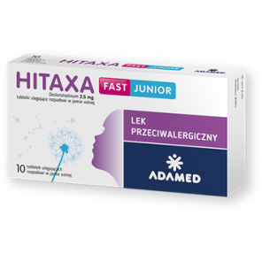 Hitaxa Fast Junior, 2,5 mg, tabletki ulegające rozpadowi w jamie ustnej, 10 szt. - zdjęcie produktu