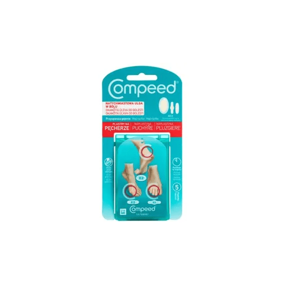 Compeed, plastry na pęcherze, hydrokoloidowe, Mix, 5 szt. Compeed, plastry na pęcherze, hydrokoloidowe, Mix, 5 szt. - zdjęcie produktu