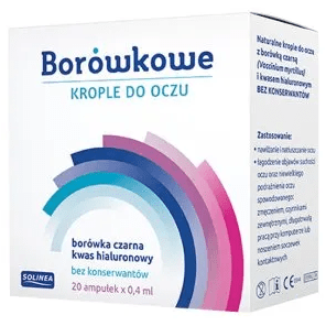 Borówkowe krople do oczu, bez konserwantów, 0,4 ml x 20 ampułek - zdjęcie produktu