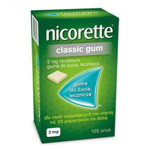 Nicorette Classic Gum, 2 mg, guma do żucia, 105 szt. - zdjęcie produktu
