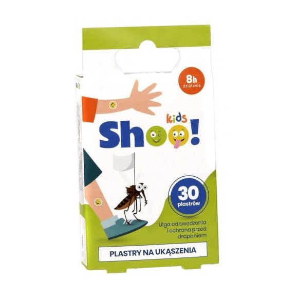 Shoo! Kids, plastry na ukąszenia, 30 szt. Shoo! Kids, plastry na ukąszenia, 30 szt. - zdjęcie produktu