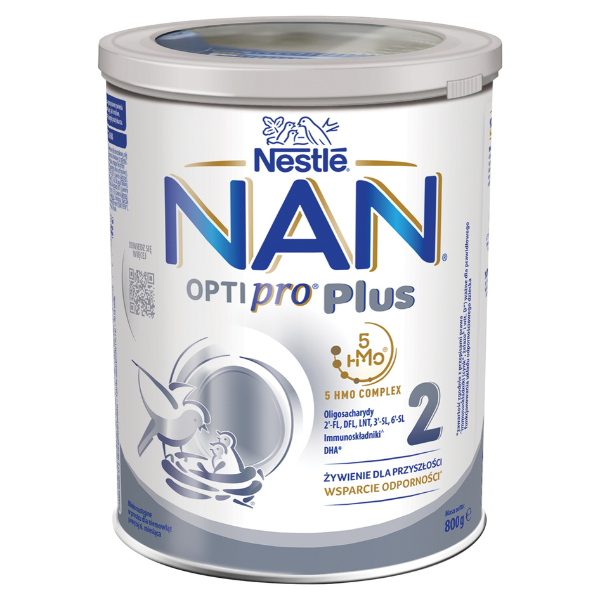 Nestle NAN Optipro Plus 2 HMO, mleko następne dla niemowląt po 6 miesiącu, 800 g