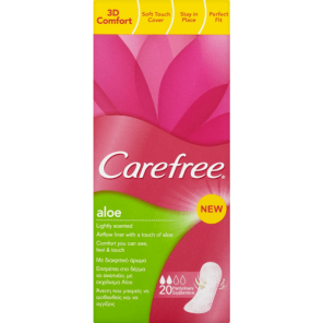 Carefree Cotton Aloe, wkładki higieniczne, 20 szt. - zdjęcie produktu