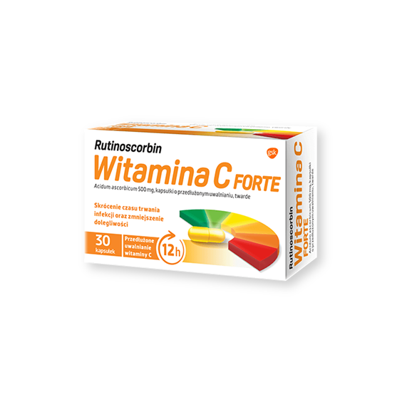 Rutinoscorbin Active C 500 mg, kapsułki twarde, 30 szt. Rutinoscorbin Active C 500 mg, kapsułki twarde, 30 szt. - zdjęcie produktu