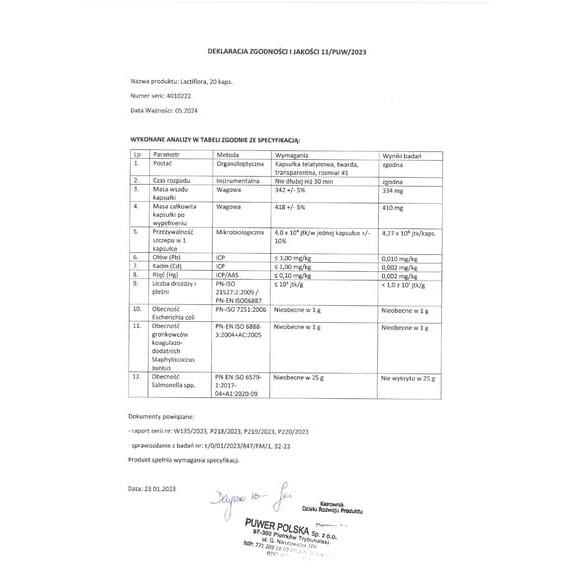 Lactiflora Puls, probiotyk, 20 kaps. - zdjęcie produktu