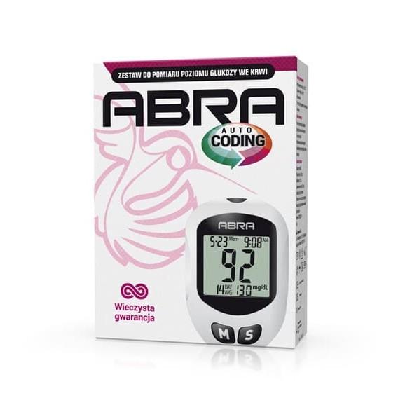Glukometr Abra, zestaw do pomiaru glukozy we krwi, 1 szt. Glukometr Abra, zestaw do pomiaru glukozy we krwi, 1 szt. - zdjęcie produktu