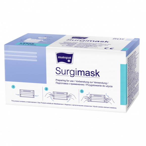 Surgimask Maski medyczne typu II niejałowe, 50 szt. Surgimask Maski medyczne typu II niejałowe, 50 szt. - zdjęcie produktu