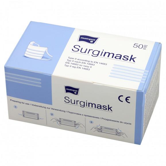 Surgimask Maski medyczne typu II niejałowe, 50 szt. Surgimask Maski medyczne typu II niejałowe, 50 szt. - zdjęcie produktu