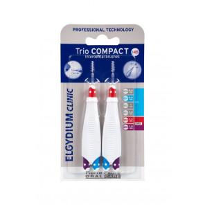 Elgydium Clinic Trio Compact Fine, szczoteczki międzyzębowe, średnie-szerokie, 1 komplet (2 uchwyty, 6 szczoteczek) - zdjęcie produktu