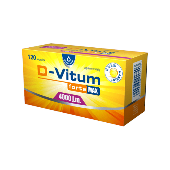 D-Vitum forte MAX 4000 j.m., kapsułki, 120 szt. D-Vitum forte MAX 4000 j.m., kapsułki, 120 szt. - zdjęcie produktu