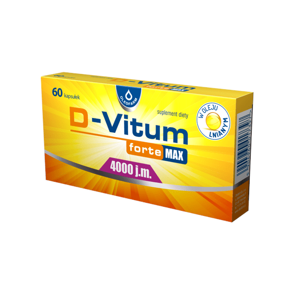 D-Vitum forte MAX 4000 j.m., kapsułki, 60 szt. D-Vitum forte MAX 4000 j.m., kapsułki, 60 szt. - zdjęcie produktu