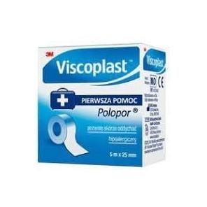 Viscoplast Polopor, przylepiec włókninowy, 5 m x 25 mm, 1 sztuka - zdjęcie produktu